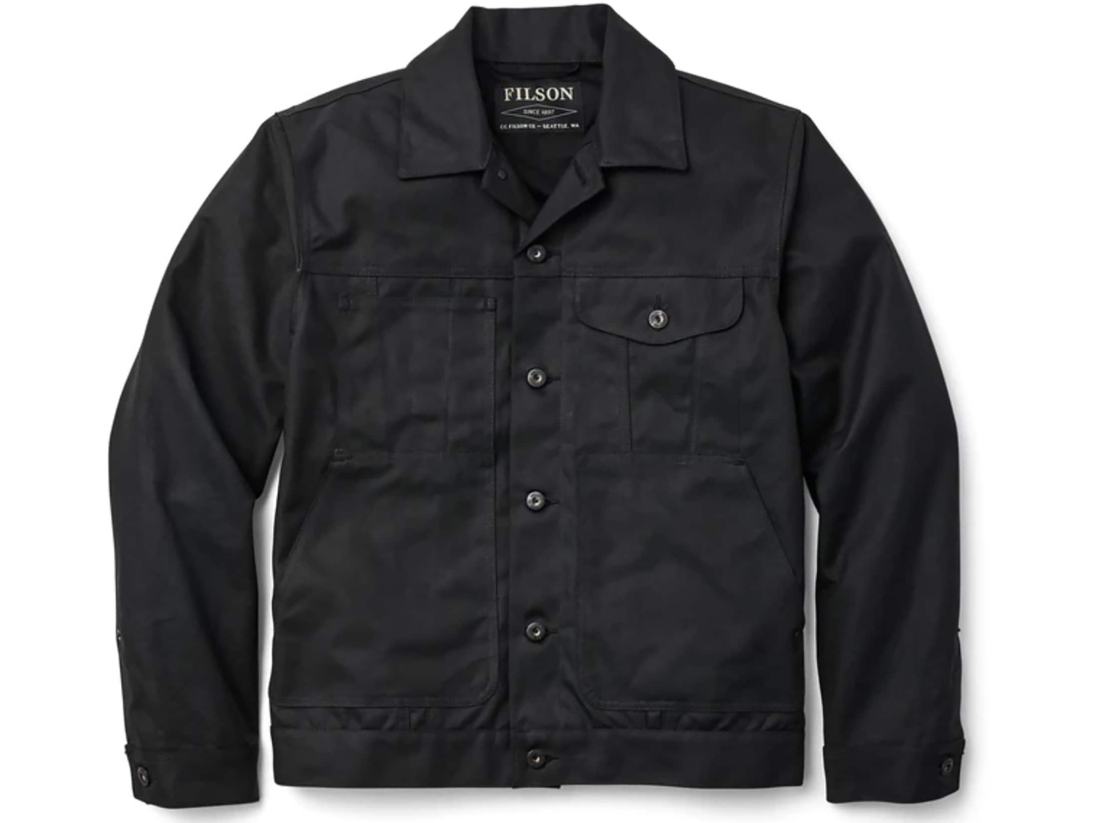 Filson Men's Short Lined Cruiser Jacket Dark Brown Large