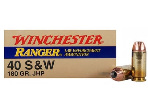 Winchester Ranger Ammunition 40 S&W 180 Grain Jacketed Hollow Point Box of 50