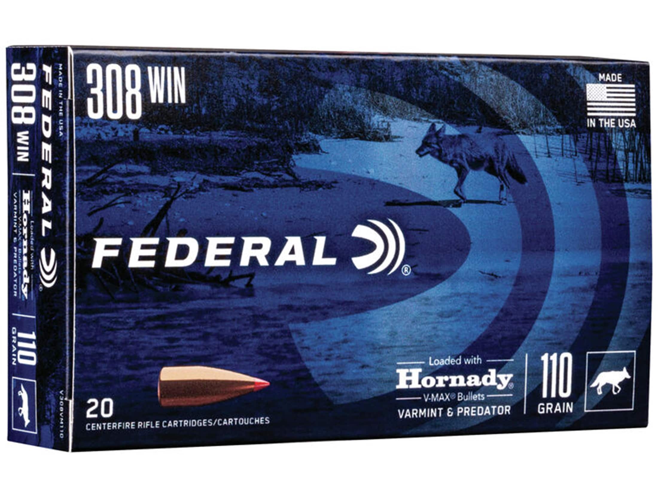Federal Premium Ammunition 308 Winchester 110 Grain Hornady V-MAX