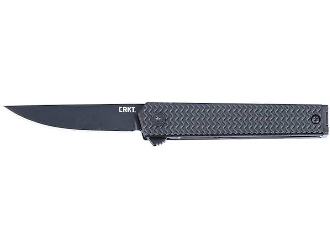 CRKT CEO Microflipper Folding Knife 2.36″ Drop Point D2 Titanium Nitride Blade Aluminum Handle Black