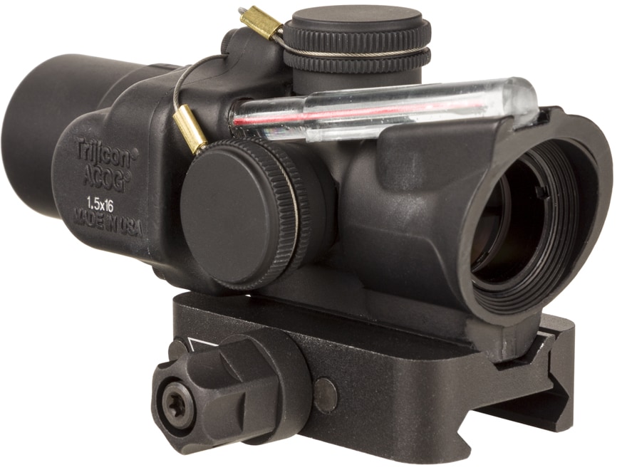 Trijicon ACOG TA44 Compact Rifle Scope 1.5x 16MM Dual-Illuminated Red Ring & 2 MOA Center Dot Reticle Low Q-LOC Mount Matte Black