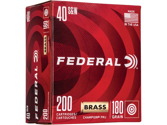 Federal WM52232 Champion Training 40S&W 180gr Full Metal Jacket 200 Per Box/5 Case