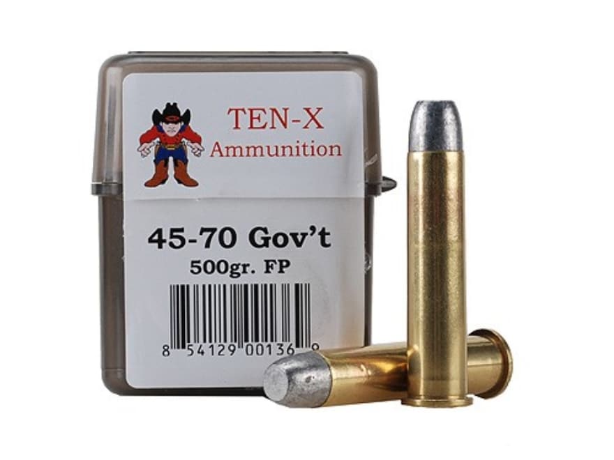 Ten-X Cowboy Ammo 45-70 Government 500 Grain Flat Point Box of 20