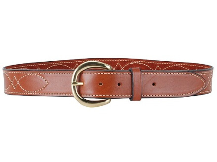 Hunter 5803 ProHide Belt 11/2 Brass Buckle Stitched Leather Brown 34