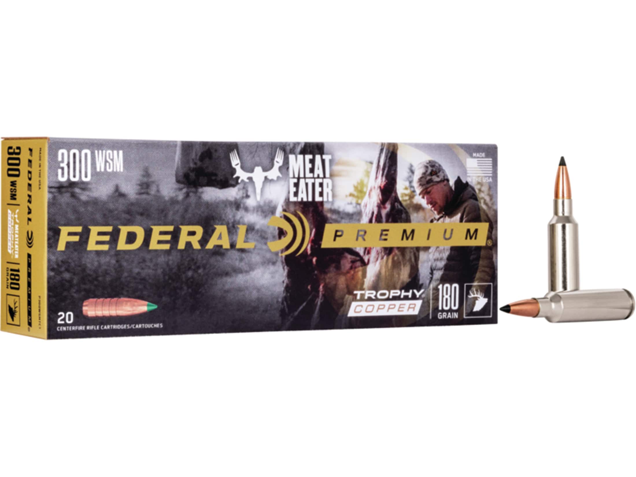 Federal Premium Meat Eater 300 Winchester Short Mag (WSM) Ammo 180