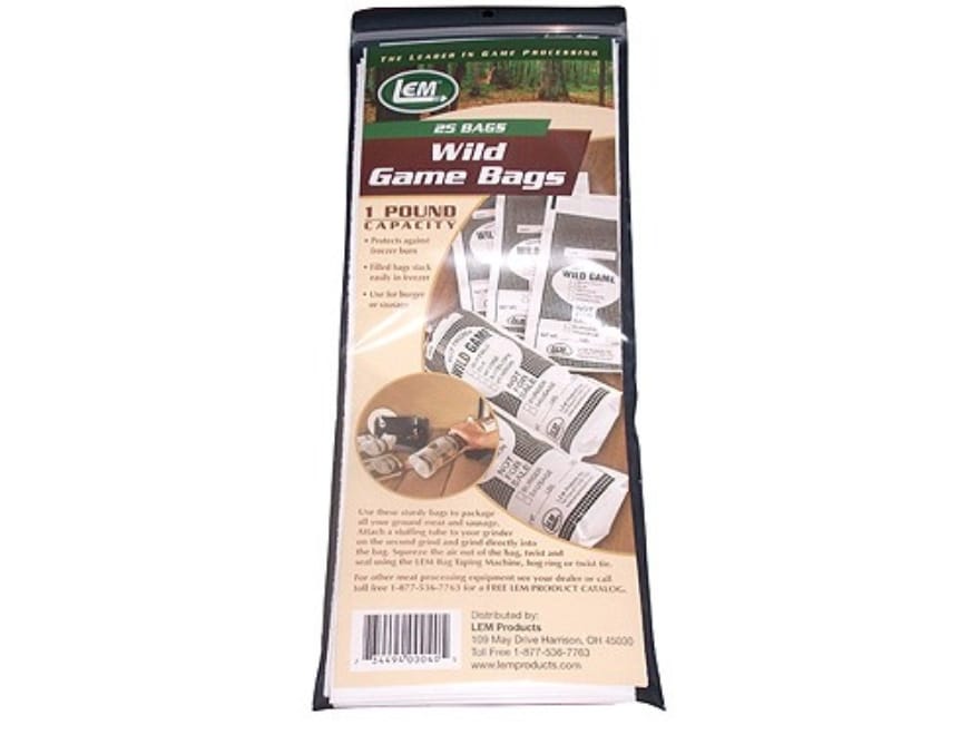 LEM Products 1 Pound Wild Game Meat Bags - 1 lb, 25 7324022