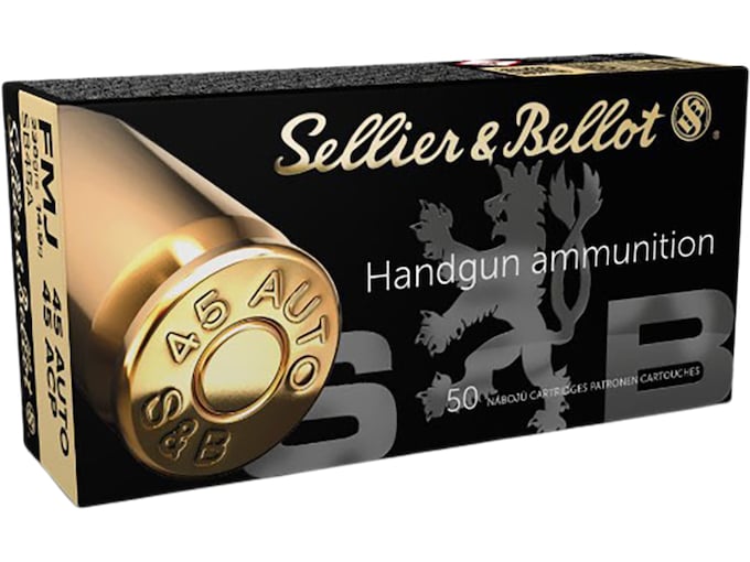 Sellier & Bellot 45 ACP Ammo 230 Grain Full Metal Jacket Box of 50