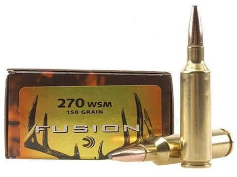 Federal Fusion Ammunition 270 Winchester Short Magnum (WSM) 150 Grain Bonded Spitzer Bo...
