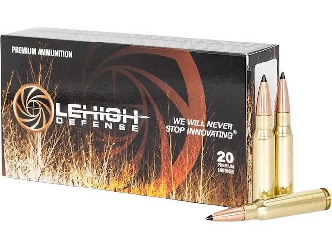 Lehigh Defense Tipped Maximum Expansion 308 Winchester Ammo 175 Grain Polymer Tip Lead Free Box of 20