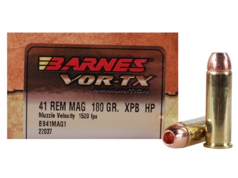 Barnes VOR-TX Ammunition 41 Remington Magnum 180 Grain XPB Hollow Point Lead-Free Box o...