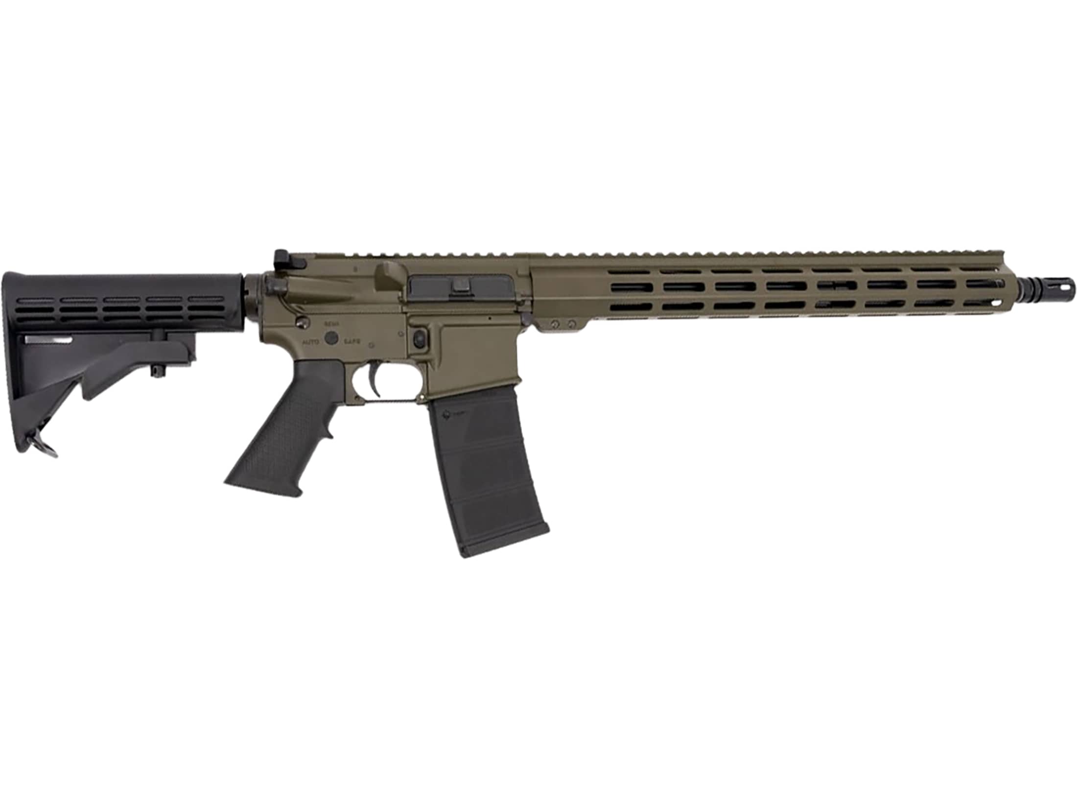 Andro Corp Industries ACI-15 Bravo Base Semi Automatic Rifle 5.56x45mm NATO 16" Black Threaded Barrel OD Green Frame Black Adjustable Stock