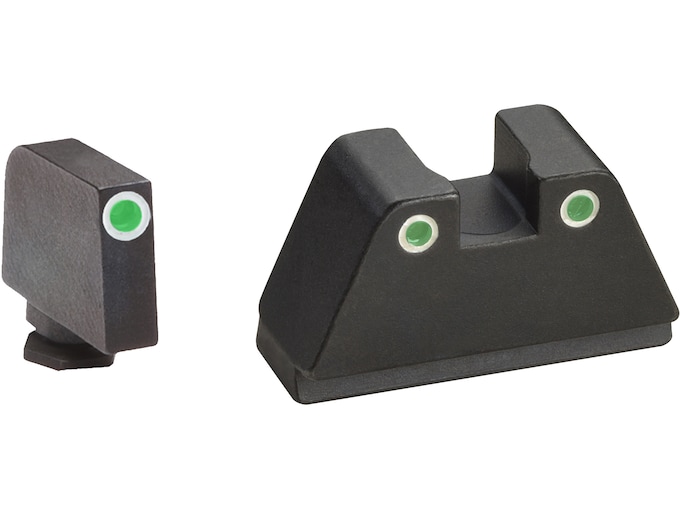 Ameriglo XL Classic Suppressor Night Sight Set for Glock 17, 19, 20, 21, 22, 23, 24, 26, 27, 29, 30, 31, 32, 33, 34, 35, 36, 37, 38, 39, 40, 41, 45 3-Dot Tritium Green with White Outline