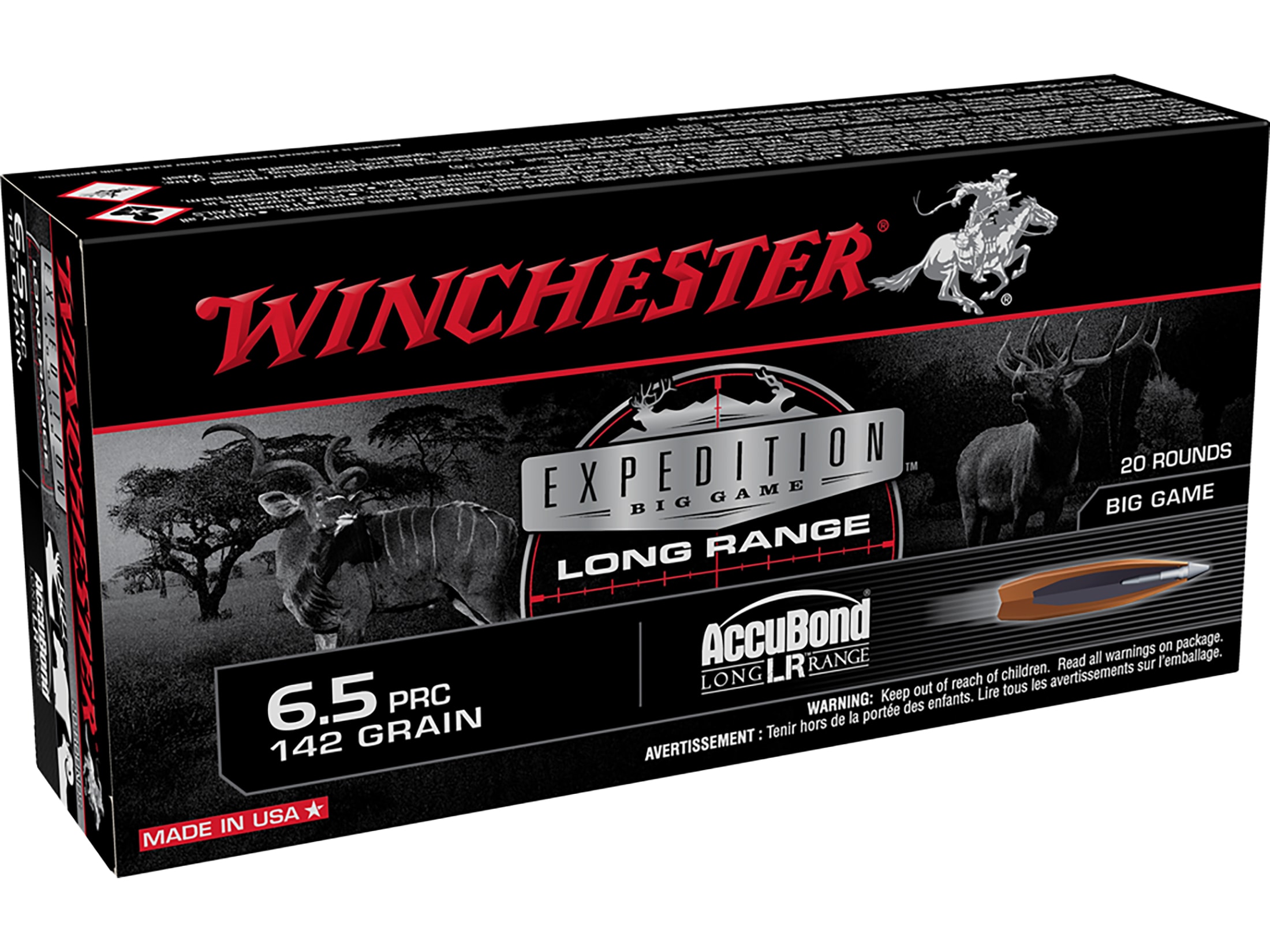 Winchester Expedition Big Game Long Range Ammunition 6.5 PRC 142 Grain Nosler AccuBond LR