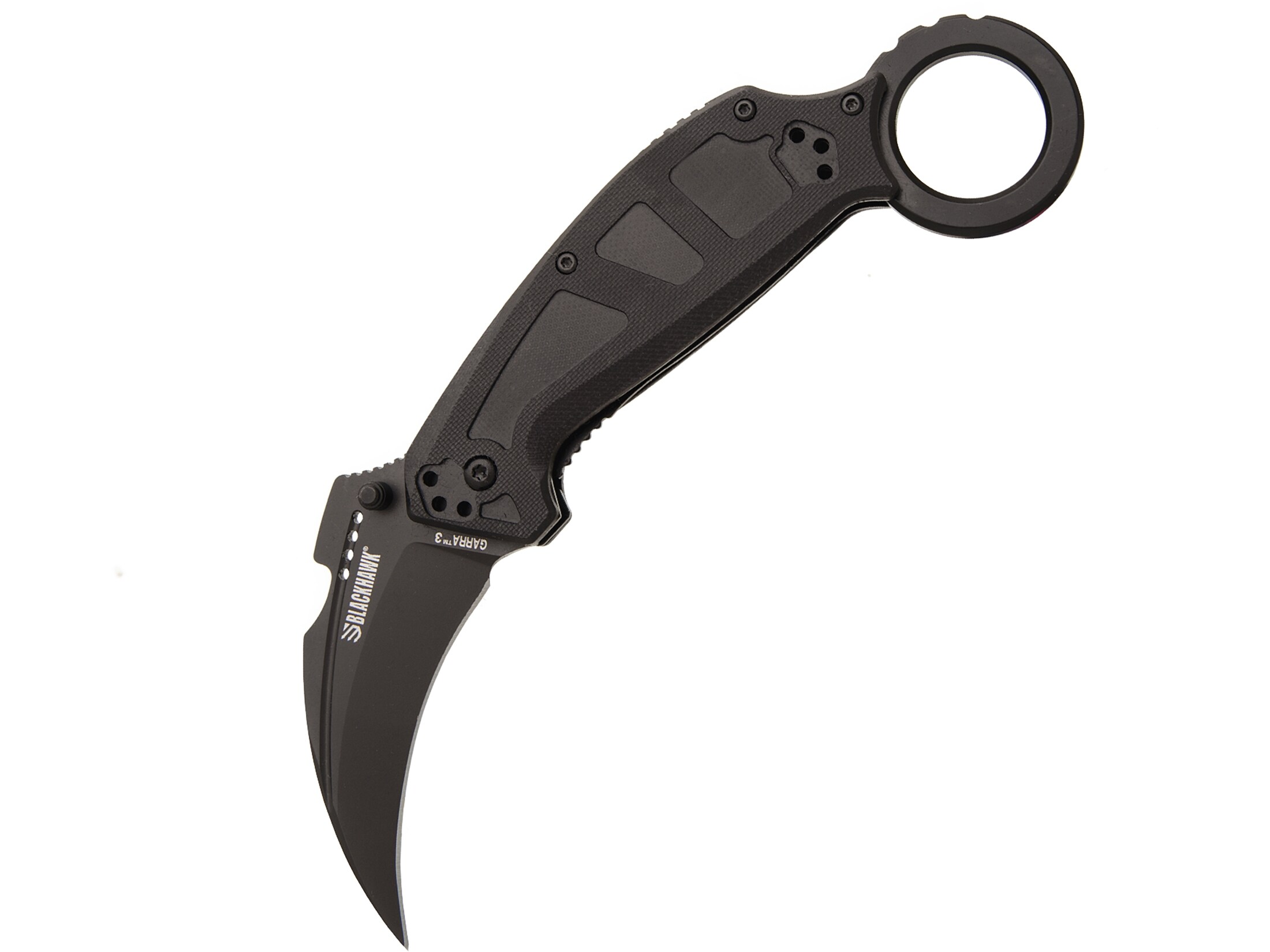 BLACKHAWK! BH15G3201BK Folding Knife 2.25 Karambit D2 Black Blade G-10