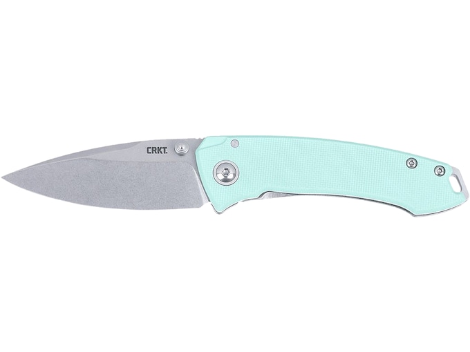 CRKT Tuna Compact Pocket Knife 2.73″ Drop Point Sandvik 14C28N Stonewashed Blade G-10 Handle Blue