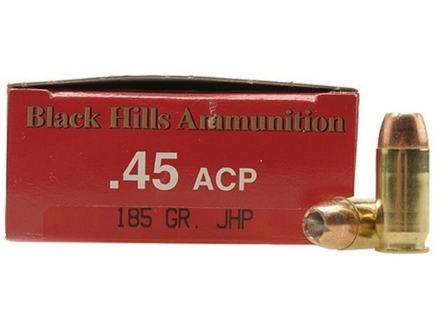 Black Hills Ammo 45 ACP 185 Grain Jacketed Hollow Point Case of 500