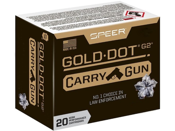 Speer Gold Dot Carry Gun 45 ACP +P Ammo 200 Grain Speer G2 Jacketed Hollow Point Box of 20