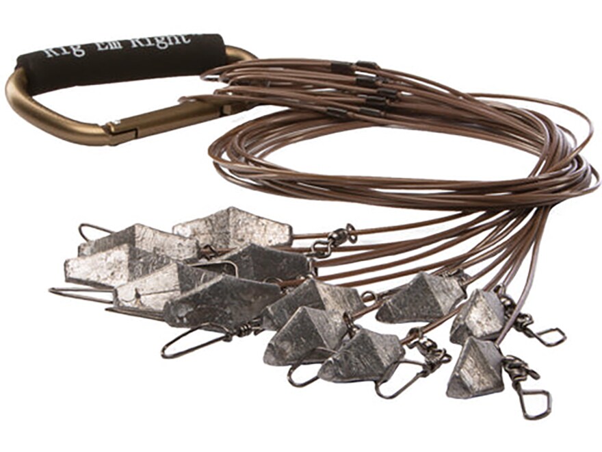 Lifetime Decoys Texas Rig Decoy Anchors - 6ft, 6oz Mushroom Weight, 12 Rigs With Carabiner & Bag