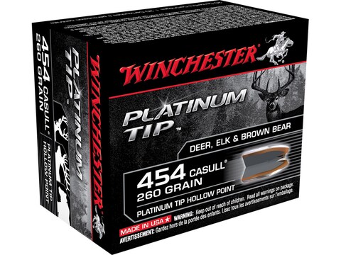 Winchester Ammunition 454 Casull 260 Grain Platinum Tip Hollow Point Box of 20