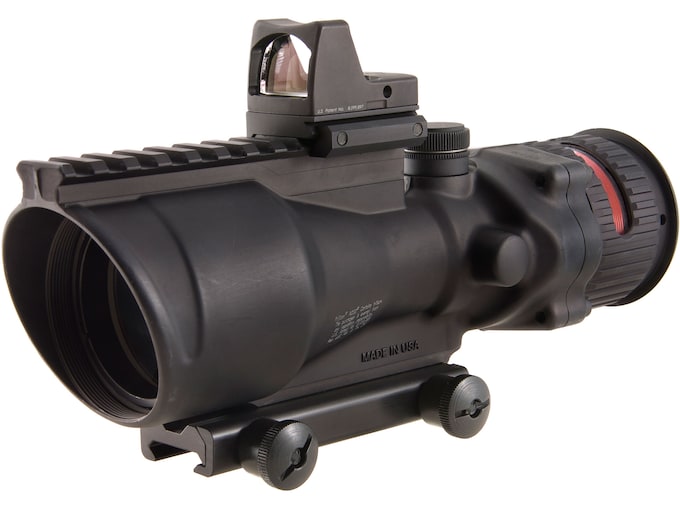 Trijicon ACOG Rifle Scope 6x 48mm Dual-Illuminated Red Chevron 308 Winchester Reticle with 6.5 MOA RMR Type 2 Red Dot Sight Colt Knob Thumbscrew Mount Matte Black