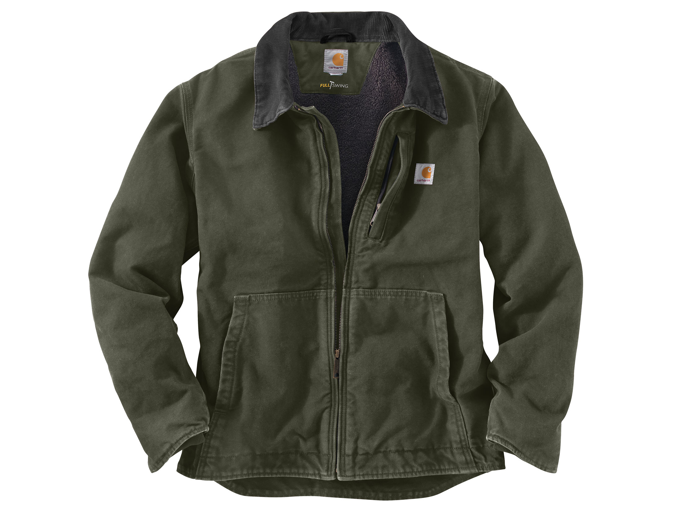 Carhartt Men's Sandstone Full Swing Sherpa-Lined Jacket Cotton Black