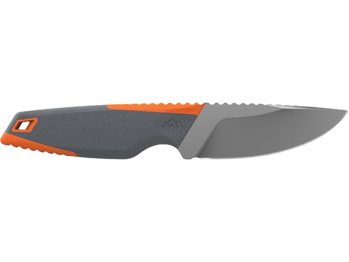 Outdoor Edge Vantex Fixed Blade Knife 3.5″ Drop Point 7Cr17MoV Gray Blade Glass Reinforced Nylon with Textured TPE Handle Gray