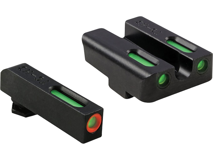 TRUGLO TFX Pro Sight Set for Glock 20, 21, 25, 29, 30, 31, 32, 37, 40, 41 Tritium / Fiber Optic Green with Orange Front Dot Outline