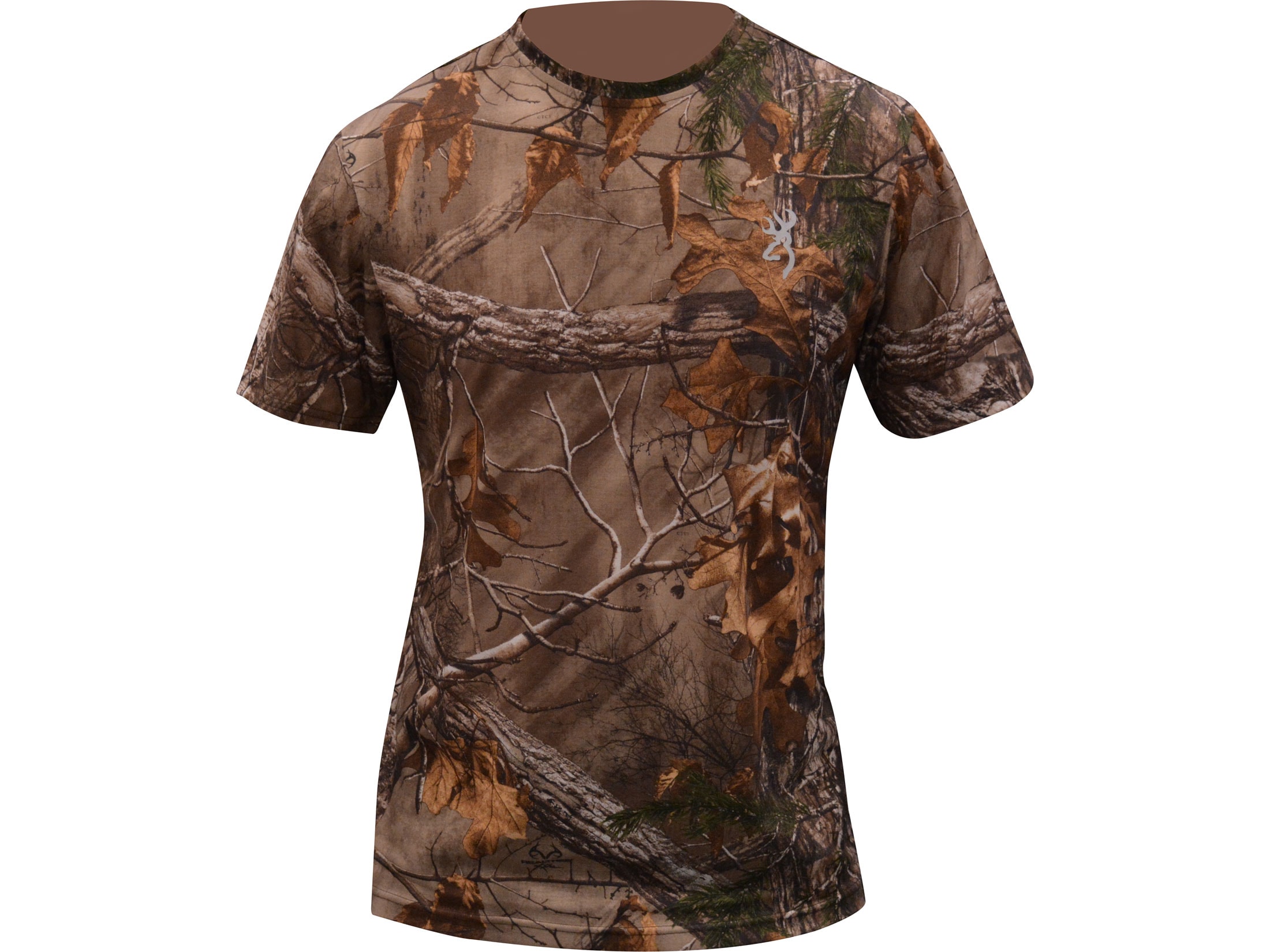 Browning Men's Buck Flag Logo T-Shirt Short Sleeve Polyester Realtree