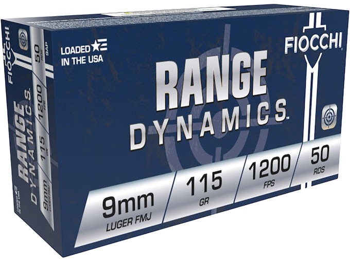 Fiocchi Training Dynamics 9mm Luger Ammo 115 Grain Full Metal Jacket Case of 1000 (20 Boxes of 50)