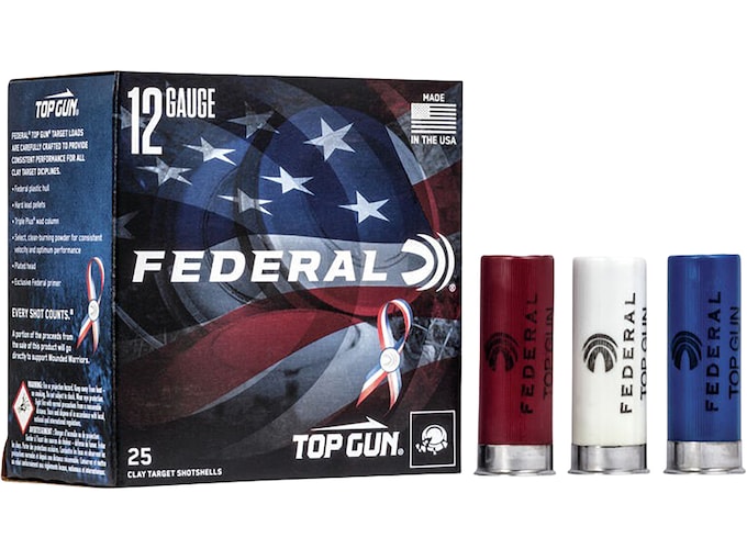 Federal Top Gun Wounded Warrior 12 Gauge Ammo 2-3/4" #8 Lead Shot 1-1/8 oz Case of 250 (10 Boxes of 25)