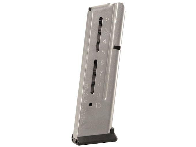 Wilson Combat Elite Tactical ETM 1911 Government, Commander Magazine with Base Pad 9mm 10-Round Stainless Steel