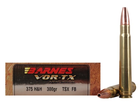 Barnes Vor Tx Safari Ammo 375 H H Mag 300 Grain Tsx Hollow Point Flat