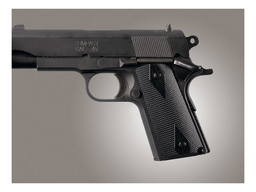 Hogue Extreme Series Grips 1911 Officer Checkered G10 Black