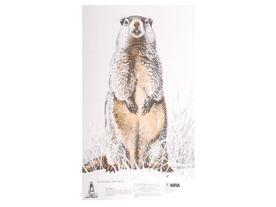 NRA Official Lifesize Game Targets Groundhog Paper Pack of 50