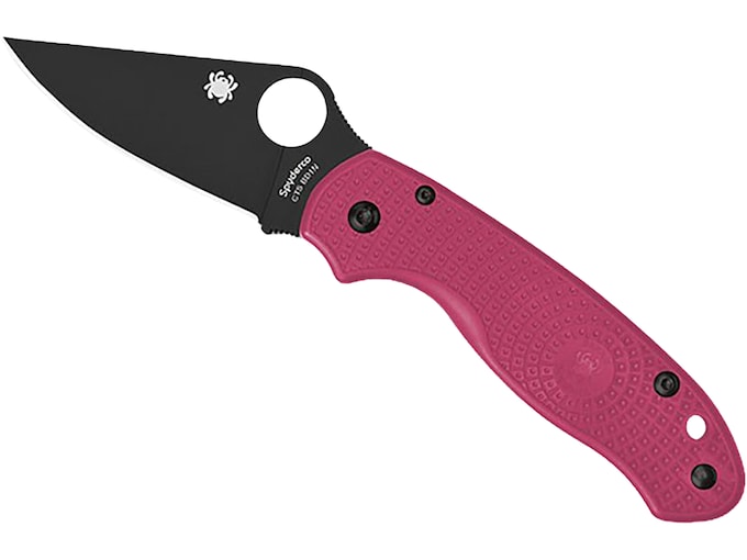 Spyderco Para 3 Lightweight Breast Cancer EDC Knife 2.93″ DLC BD1N SS Blade