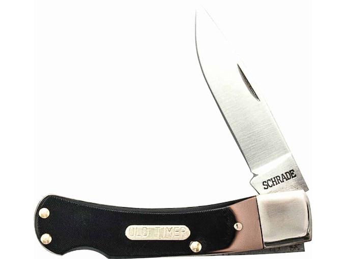 Old Timer Bearhead Pocket Knife 2.2" Drop Point 7Cr17MoV Satin Blade Delrin Handle Brown