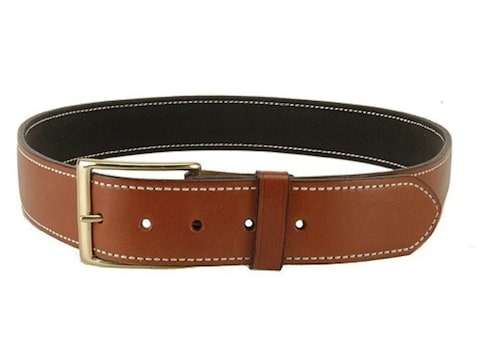 DeSantis Plain Holster Belt 1-3/4" Brass Buckle Suede Lined Leather