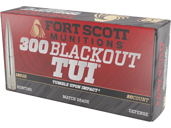 Fort Scott Munitions TUI 300 AAC Blackout (7.62x35mm) Ammo 150 Grain Solid Lead Free Box of 20