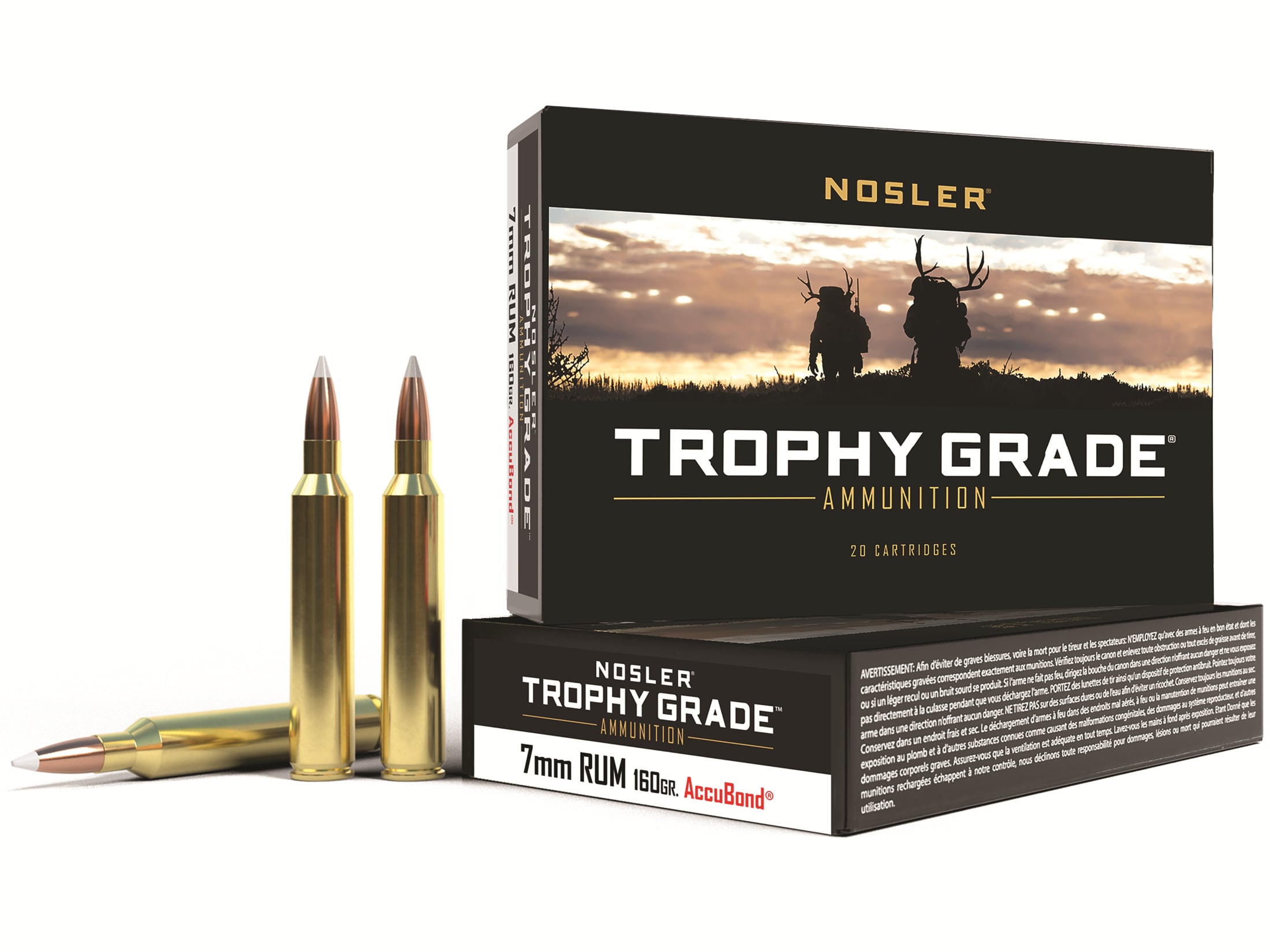 Nosler Trophy Grade 7mm Remington Ultra Mag Ammo 160 Grain Nosler