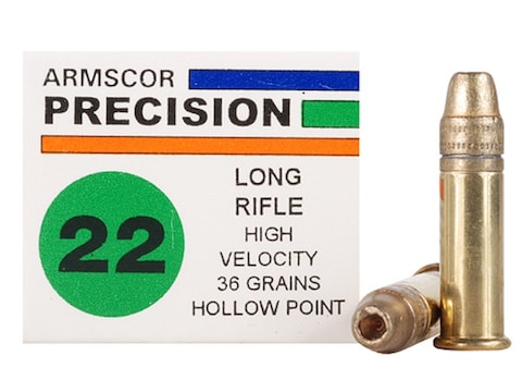 Armscor Ammo 22 Long Rifle 36 Grain High Velocity Lead Hollow Point