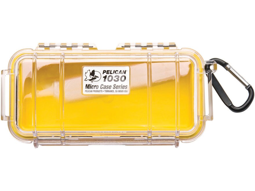 Pelican 1030 Micro Case 6.37 x 2.62 x 2.06 Polymer Clear Yellow Liner