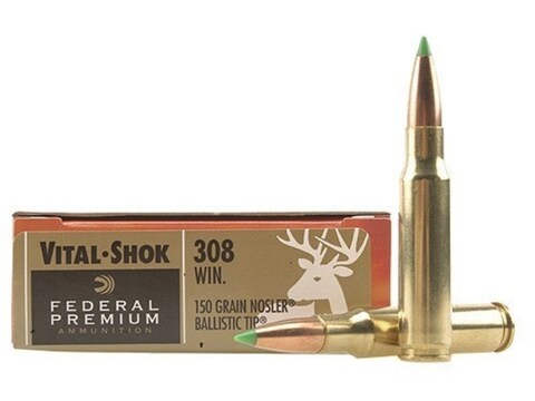 Federal Premium Ammunition 308 Winchester 150 Grain Nosler Ballistic Tip Box of 20