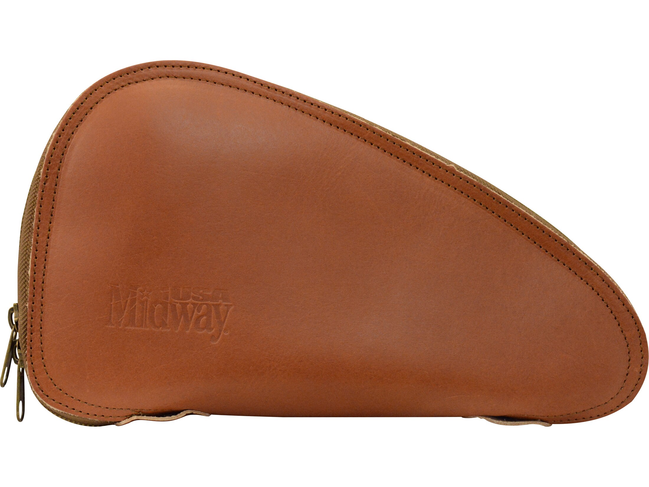 MidwayUSA Deluxe Leather Pistol Case Brown Medium