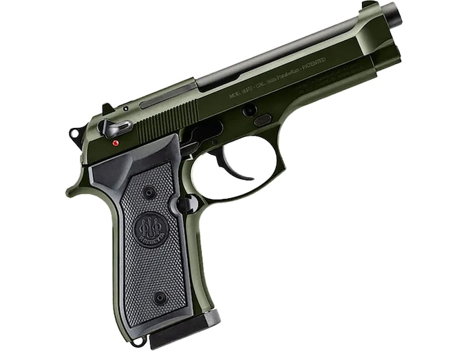 Beretta 92FS 9mm Luger Pistol 5.1″ Barrel 15+1 Round Olive Drab Slide Black Grip Olive Drab Frame