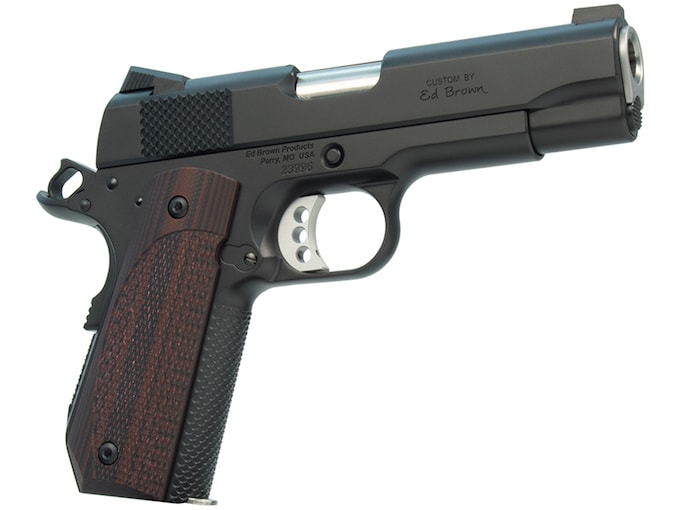 Ed Brown KC18 1911 45 ACP Pistol 4.25″ Barrel 7+1 Round Matte Black Slide Brown Grip Matte Black Frame