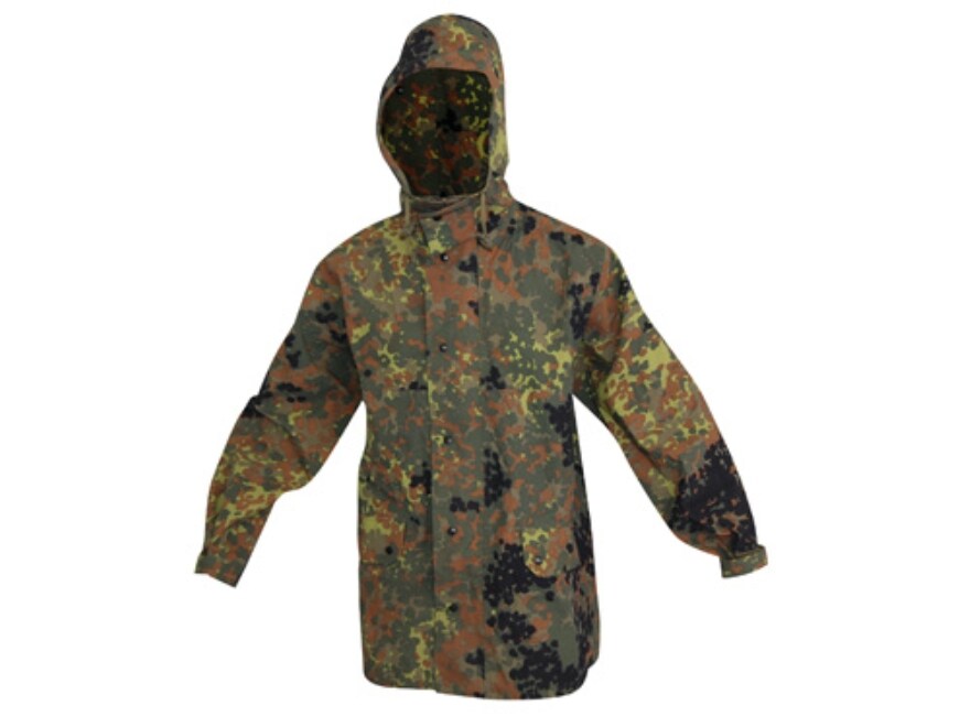 Military Surplus German Wet Weather Jacket Flecktarn Camo Large