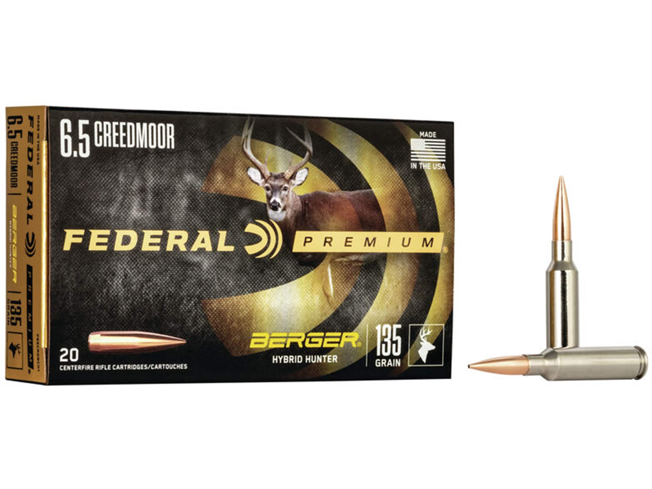 Federal Premium Ammunition 6.5 Creedmoor 135 Grain Berger Hybrid Hunter