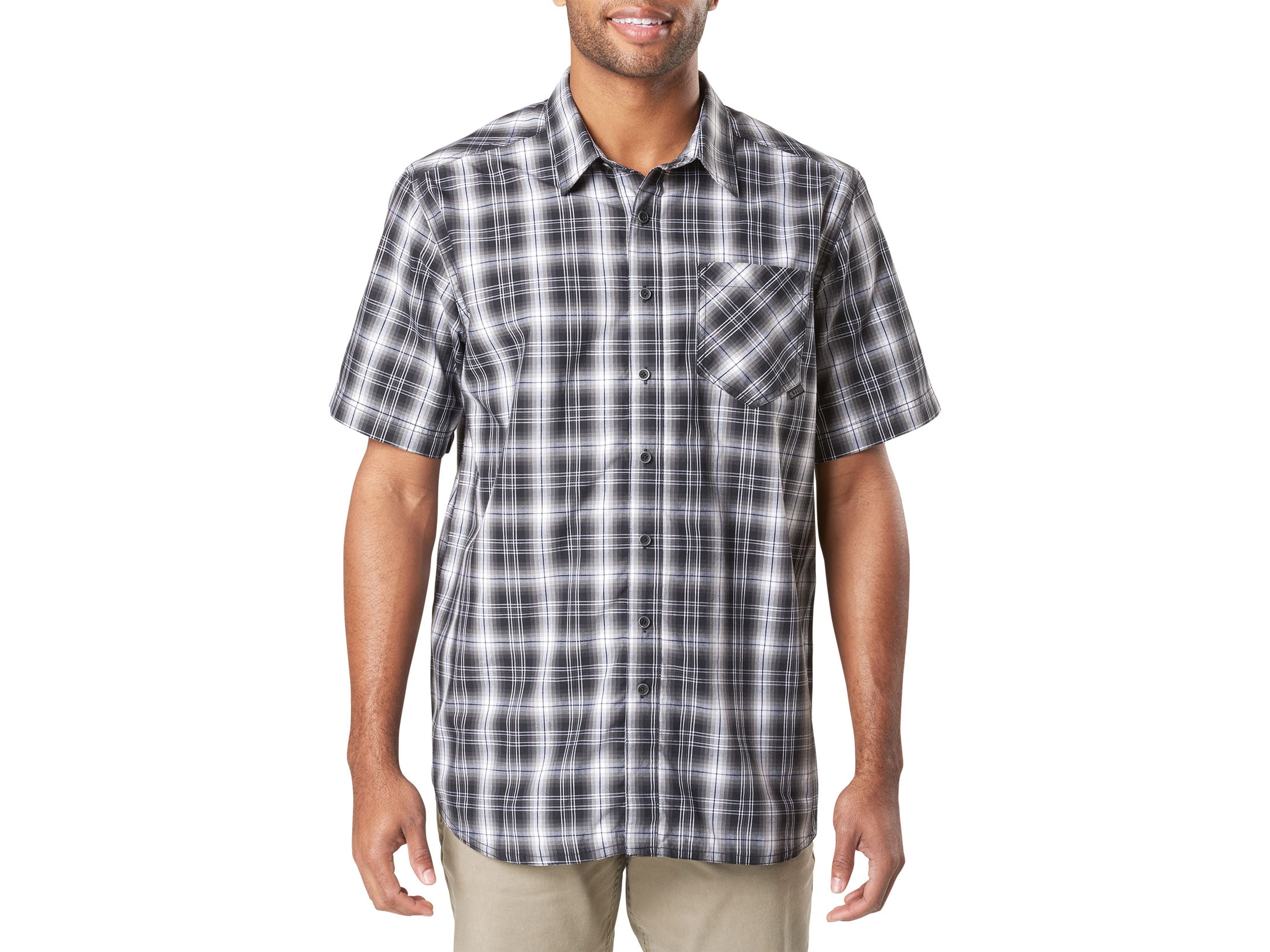 5.11 Men's Breaker Button-Up Shirt Short Sleeve Polyester Volcanic