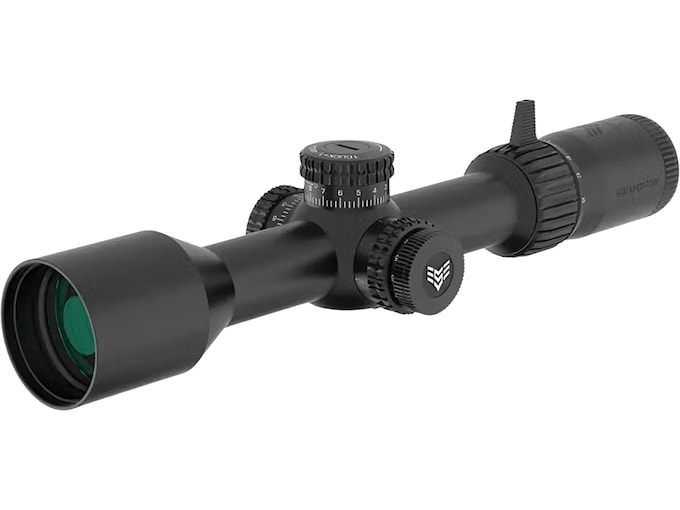 Swampfox Optics Kentucky Long Tactical Rifle Scope 30mm Tube 2-12x 44mm Illuminated Sharpshooter MOA Reticle Matte Black