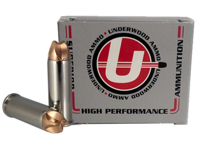 Underwood Xtreme Hunter 44 Remington Magnum Ammo 160 Grain Lehigh Xtreme Defense Fluted Lead Free Box of 20